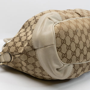 GUCCI GG CANVAS SUKEY OFF-WHITE TOP HANDLE BAG GHW