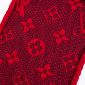 LOUIS VUITTON LOGOMANIA SCARF WOOL / SILK RED