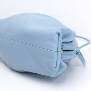 BOTTEGA VENETA MINI POUCH CALFSKIN BLUE GHW