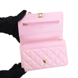 CHANEL 24S TOP HANDLE WALLET ON CHAIN PINK LAMBSKIN GHW