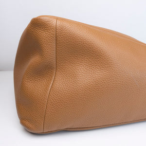 PRADA LARGE TRIANGLE LEATHER BAG CARAMEL SHW