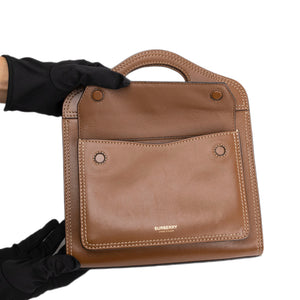 BURBERRY MINI POCKET BAG BROWN CALFSKIN GHW