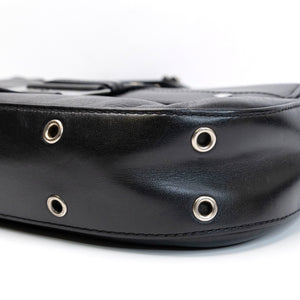 CHRISTIAN DIOR VINTAGE PUNK SHOULDER BAG BLACK SHW