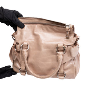 MIU MIU VITELLO LUX BOW SATCHEL CALFSKIN LEATHER
