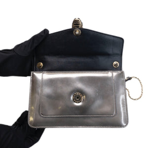 BVLGARI SERPENTI FOREVER SHOULDER BAG SILVER METALLIC LEATHER SHW