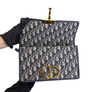CHRISTIAN DIOR 30 MONTAIGNE EAST-WEST BAG WITH CHAIN OBLIQUE JACQUARD GHW