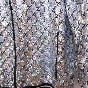 GUCCI GG LAMINATED TRACK JACKET SILVER