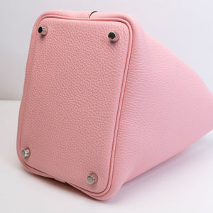 HERMES PICOTIN 18 LOCK BAG CLEMENCE 3Q ROSE SAKURA SHW STAMP W