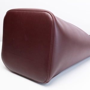 LOEWE MEDIUM PEBBLE BUCKET BAG DARK BURGUNDY CALFSKIN GHW