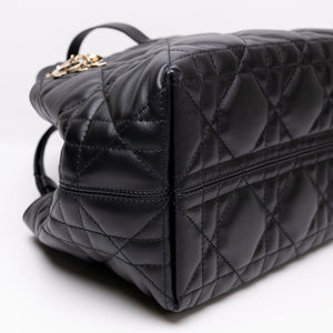 CHRISTIAN DIOR SMALL TOUJOURS TOTE BAG BLACK CALFSKIN LEATHER GHW