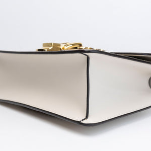 GUCCI MEDIUM SYLVIE SHOULDER BAG CALFSKIN WHITE GHW