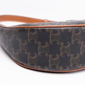 CELINE MEDIUM AVA BAG TRIOMPHE CANVAS / CALFSKIN BROWN GHW