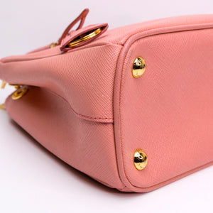 PRADA SAFFIANO SMALL TOTE BAG PINK GHW
