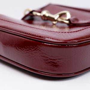 GUCCI JACKIE NOTTE MINI BAG RED PATENT LEATHER GHW