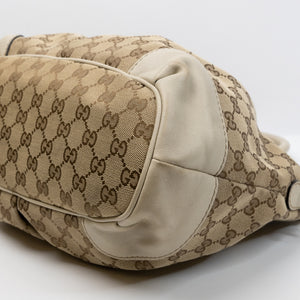 GUCCI GG CANVAS SUKEY OFF-WHITE TOP HANDLE BAG GHW