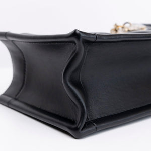 CHRISTIAN DIOR MINI DIOR BOOK TOTE BLACK MACROCANNAGE CALFSKIN GHW