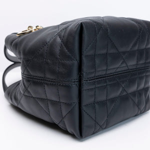 CHRISTIAN DIOR TOUJOURS VERTICAL NANO TOTE BAG BLACK CALFSKIN LGHW