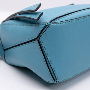 LOEWE MINI PUZZLE BAG CALFSKIN LIGHT BLUE SHW