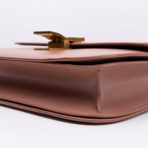 CELINE MEDIUM CLASSIC BOX BAG PINK CALFSKIN LEATHER GHW