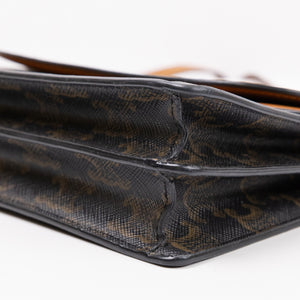 CELINE DOUBLE FLAP TRIOMPHE CANVAS WALLET ON STRAP
