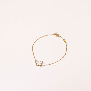 VAN CLEEF & ARPELS SWEET BUTTERFLIES BRACELET 18K YELLOW GOLD/ MOTHER OF PEARL