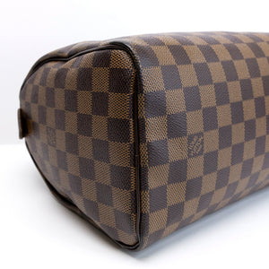 LOUIS VUITTON SPEEDY BANDOULIERE 25 DAMIER EBENE CANVAS / LEATHER GHW