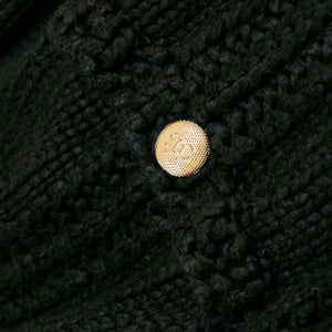 CHANEL 22S CARDIGAN BLACK COTTON / SILK