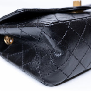 CHANEL MINI 2.55 REISSUE AGED CALFSKIN BLACK GHW
