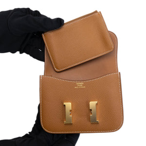 HERMES CONSTANCE SLIM EPSOM GOLD GHW STAMP W