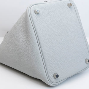 HERMES PICOTIN LOCK 18 CLEMENCE BLUE PALE STAMP W