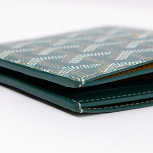 GOYARD VICTOIRE WALLET GREEN GOYARDINE CANVAS & VAUZELLES CALFSKIN