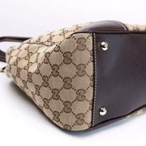 GUCCI GG CANVAS PRINCY TOTE BAG BEIGE GHW