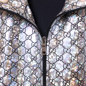 GUCCI GG LAMINATED TRACK JACKET SILVER