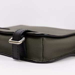 LOEWE MILITARY MESSENGER BAG CALFSKIN LEATHER KHAKI GREEN SHW