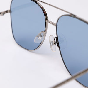 FENDI VM102BQEGE SILVER METAL FRAME BLUE LENS AVIATOR SUNGLASSES SHW