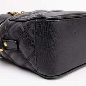 SAINT LAURENT 80'S VANITY BAG BLACK CALFSKIN GHW