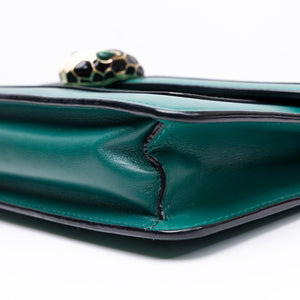 BVLGARI SERPENTI FOREVER WALLET ON CHAIN CALFSKIN GREEN LGHW
