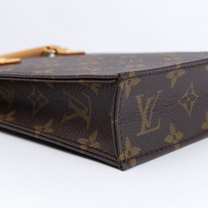 LOUIS VUITTON PETIT SAC PLAT MINI BAG MONOGRAM CANVAS GHW (MICROCHIP)