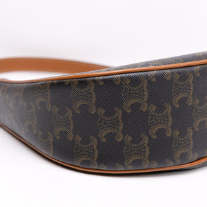 CELINE MEDIUM AVA BAG TRIOMPHE CANVAS / CALFSKIN BROWN GHW