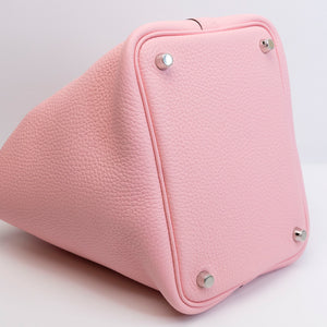 HERMES PICOTIN 18 LOCK BAG CLEMENCE 3Q ROSE SAKURA SHW STAMP W
