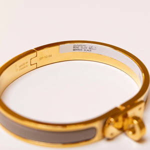HERMES MINI CLIC KELLY BRACELET GOLD TONE / ROSE CANDEUR