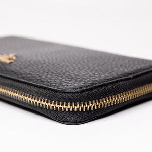 PRADA ZIP AROUND WALLET IN BLACK GHW