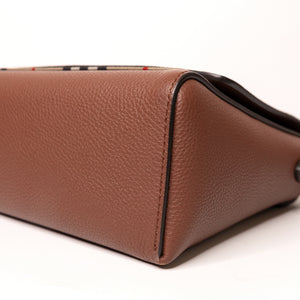 BURBERRY NOTE CROSS-BODY BAG CALFSKIN / CANVAS GHW