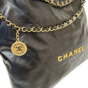 CHANEL 22 BAG MEDIUM SIZE BLACK GHW
