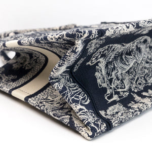 CHRISTIAN DIOR SMALL BOOK TOTE BLUE TOILE DE JOUY EMBROIDERY