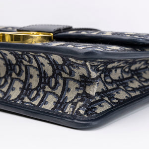 CHRISTIAN DIOR 30 MONTAIGNE BAG BLUE OBLIQUE JACQUARD GHW