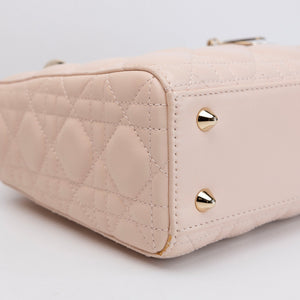 CHRISTIAN DIOR SMALL LADY DIOR LIGHT PINK LAMBSKIN GHW