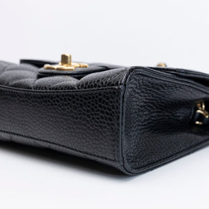 CHANEL 26C MINI FLAP BAG BLACK CAVIAR GHW (MICROCHIP)