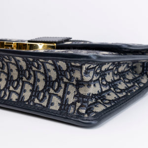 CHRISTIAN DIOR 30 MONTAIGNE BAG BLUE OBLIQUE JACQUARD GHW