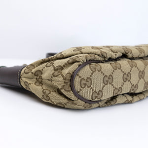 GUCCI GG CANVAS ACCESSORIES POCHETTE BAG BEIGE GHW